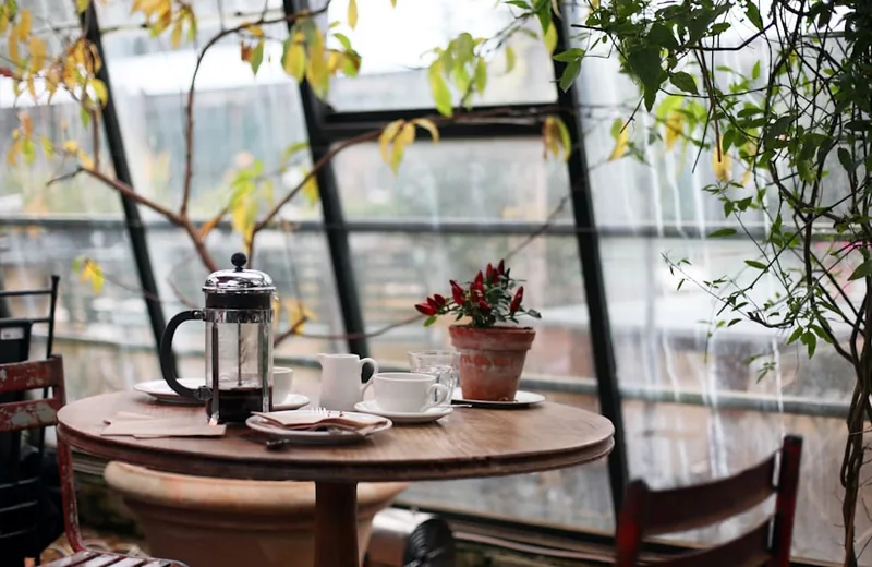 Customers inside a café